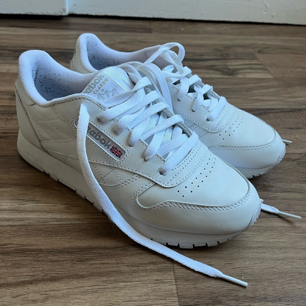 Reebok Retro-Inspired White Classic Leather Sneakers